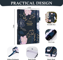 Load image into Gallery viewer, Comkiso Gratitude Journal with 4 Inspirational Stickers: Undated Daily Gratitude Journal for Women and Men - More Happiness, Affirmation, and Mindfulness in A Few Minutes with Prompts &amp; Quotes (Peony)