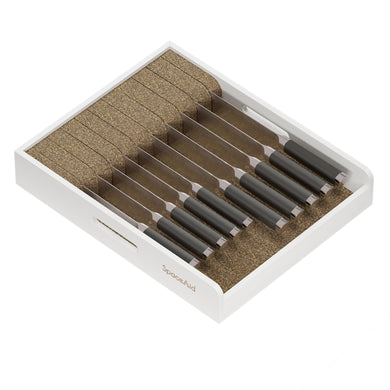 SpaceAid Large Knife Drawer Organizer Bamboo Insert Dock, Kitchen Steak Knives Holder Organizers Block for Drawer in Storage Organization (Large)