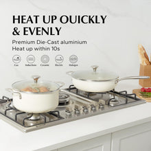 Load image into Gallery viewer, Redchef Ceramic Pots and Pans Set Non Stick, 15Pcs Kitchen Cookware Sets, Ceramic Non Stick Egg Pans, Nonstick Frying Pan Skillet, 8 Inch Cooking Pan Non Toxic, PFAS PFOA &amp; PTFE Free