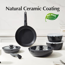 Load image into Gallery viewer, Redchef Ceramic Pots and Pans Set, Nonstick Kitchen Cookware Set with Detachable Handle, Non Toxic Cookware Set 16pcs, PFAS PFOA &amp; PTFE Free, RV Ceramic Cookware for Camping, Dishwasher/Oven Safe