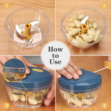 Load image into Gallery viewer, Manual Food Chopper Vegetable Cutter, Hand String Vegetable Chopper Onions Cutter for Vegetable Fruits Nuts BPA Free Food Safe Material, 550ml Gray