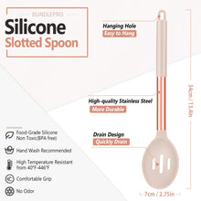 Load image into Gallery viewer, Pack of 2 Large Silicone Cooking Spoons,Non Stick Solid Basting Spoon,Heat-Resistant Kitchen Utensils for Mixing,Serving,Draining,Stirring (BLACK)