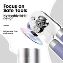 Load image into Gallery viewer, Beneno Can Opener Manual with Magnet, Hand Held Heavy Duty Can Opener with Durable Sharp Blade Smooth Edge, Big Effort-Saving Knob, Soft Grip Rubber Handle, Multifunctional Bottle Opener, Green