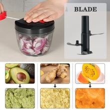Load image into Gallery viewer, Manual Food Chopper Vegetable Cutter, Hand String Vegetable Chopper Onions Cutter for Vegetable Fruits Nuts BPA Free Food Safe Material, 550ml Gray