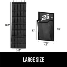 Load image into Gallery viewer, Over the Door Shoe Organizer, 24 Large Breathable Mesh Pockets, Space Saving Hanging Storage Holder, Closet Rack Hanger Holds Up to 40 lbs, Hangs on Closets for Shoes, Accessories, Black