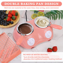 Load image into Gallery viewer, Outamateur Chocolate Melting Pot Electric Chocolate Fondue Mini Fondue Candy Maker with Double Melting Pot for Milk Chocolate,Cheese,Butter,Candy