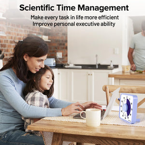 Secura 60-Minute Visual Countdown Timer, 7.5-Inch Oversize Classroom Visual Timer for Kids and Adults, Durable Mechanical Kitchen Timer Clock with Magnetic Backing (Blue)