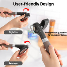 Load image into Gallery viewer, Beneno Can Opener, Manual Side Safe Cut Can Opener Smooth Edge with Durable Sharp Blade, Effort-Saving Knob &amp; Comfortable Non-slip Handle, Brown