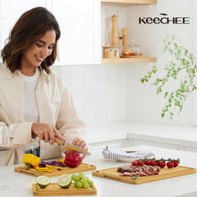 Load image into Gallery viewer, Bamboo Cutting Board, Durable Wood Cutting Boards for Kitchen with Deep Juice Grooves &amp; Built-in Handles, Ideal Charcuterie &amp; Chopping for Meat, Vegetables and Fruits Ideal Kitchen Gifts