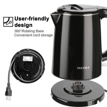 Load image into Gallery viewer, Secura Stainless Steel Double Wall Electric Kettle Water Heater for Tea Coffee w/Auto Shut-Off and Boil-Dry Protection, 1.0L (Orange) SWK-1001DO/HB-K012