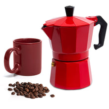 Load image into Gallery viewer, Mixpresso 3 Cup Moka Pot Coffee Maker for Gas, Electric Stove Top, Classic Italian Espresso Maker, Stovetop for Camping, Makes 5 Oz Cuban Coffee
