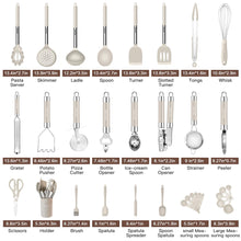 Load image into Gallery viewer, Kitchen Utensils Set-Silicone Cooking Utensils-33pcs Non-Stick Silicone Cooking Kitchen Utensils Spatula Set with Holder-Best Kitchen Cookware with Stainless Steel Handle (Khaki)