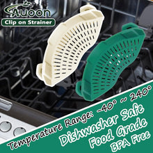 Load image into Gallery viewer, AUOON Clip On Pot Strainer and Pasta strainer and Silicone Utensil Rest,Pot lid holder with Drip Pad for Multiple Utensils,Dishwasher Safe,Heat ResistanSpoon,Rest for Stove Top,Kitchen Utensil Holder