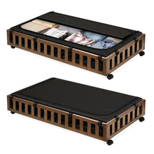 Load image into Gallery viewer, 2 Pack Bamboo Under Bed Storage with Wheels, 39”x20”x7.8” Lager Under Bed Storage Containers (Brown)