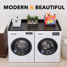 Load image into Gallery viewer, SpaceAid Washer Dryer Countertop, Laundry Wood Shelf Topper with Edge, 54&quot; Width x 27.5&quot; Depth Cover Guard Organizer for Washer and Dryer Laundry Hamper Counter Storage Organization (Black)