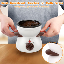 Load image into Gallery viewer, Mini Chocolate Melting Pot, Chocolate Fondue Fountain, 8.79OZ Warmer Machine for Milk Chocolate, Cheese, Butter, Candy (White)