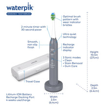 Load image into Gallery viewer, Waterpik Sensonic Sonic Electric Toothbrush, Rechargeable Toothbrush for Adults with 3 Modes, Travel Case, USB Charger, White STW-03W020, Packaging May Vary