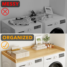 Load image into Gallery viewer, SpaceAid Washer Dryer Countertop, Laundry Wood Shelf Topper with Edge, 54&quot; Width x 27.5&quot; Depth Cover Guard Organizer for Washer and Dryer Laundry Hamper Counter Storage Organization (Black)