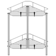 Load image into Gallery viewer, 4 Tier Floor Standing Corner Shower Caddy Organizer Shelf with Hooks, Bathroom Shelves Stand Rack, Black