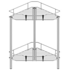 4 Tier Floor Standing Corner Shower Caddy Organizer Shelf with Hooks, Bathroom Shelves Stand Rack, Black