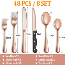Load image into Gallery viewer, 24 Pcs Silverware Set with Steak Knives Service for 4,Stainless Steel Flatware Set,Mirror Polished Cutlery Utensil Set,Home Kitchen Eating Tableware Set,Include Fork Knife Spoon Set,Dishwasher Safe