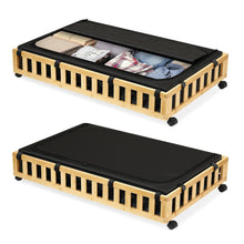 Load image into Gallery viewer, 2 Pack Bamboo Under Bed Storage with Wheels, 39”x20”x7.8” Lager Under Bed Storage Containers (Brown)