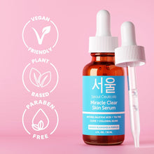 Load image into Gallery viewer, SeoulCeuticals Korean Acne Serum, Skin Care Treatment for Acne Prone Skin - Rapid Action Salicylic Acid, Tea Tree &amp; Clove For Even Skin Tone 1oz