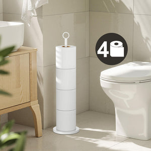 Toilet Paper Holder Stand(with Reserve Function), Free-Standing Spare Rolls Storage Holder, Stainless Steel