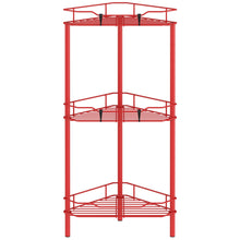 Load image into Gallery viewer, 4 Tier Floor Standing Corner Shower Caddy Organizer Shelf with Hooks, Bathroom Shelves Stand Rack, Black