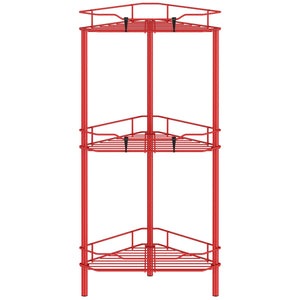4 Tier Floor Standing Corner Shower Caddy Organizer Shelf with Hooks, Bathroom Shelves Stand Rack, Black