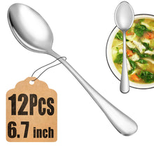 Load image into Gallery viewer, Teaspoon Set,16 Piece 6.7&quot; Spoons Silverware, Premium Food Grade Stainless Steel Tea Spoons, Durable Small Spoon, Good Teaspoons, Kitchen Dessert Spoon Set, Mirror Finish &amp; Dishwasher Safe