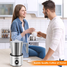 Load image into Gallery viewer, Secura 4-in-1 Automatic Milk Frother, 17oz Teflon-Free Stainless Steel Jug, Hot/Cold Foam Maker &amp; Milk Warmer for Latte, Cappuccino, Macchiato, Hot Chocolate, Includes Silicone Spatula &amp; 2 Whisks