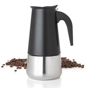 Mixpresso 9 Cup Greca Stovetop Espresso Maker 450ml/15oz, Moka Pot with Coffee Percolator Design, Stainless Steel Stove Top Coffee Maker for Camping or Home Use, Italian Coffee Maker Stovetop