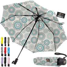 Load image into Gallery viewer, Windproof Compact Stick Umbrella for Rain, Travel One-Click Automatic Open and Close, Lightweight, Portable, Strong Reinforced Fiberglass Ribs, Easily Collapsible, Black