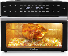 Load image into Gallery viewer, 32QT Extra Large Air Fryer, 19-In-1 Air Fryer Toaster Oven Combo with Rotisserie and Dehydrator, Digital Convection Oven Countertop Airfryer Fit 13&quot; Pizza, 6 Accessories, 1800w (Black)