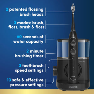 Waterpik Sonic-Fusion 2.0 Professional Flossing Electric Toothbrush with Water Flosser Combo In One, White SF-04, Packaging May Vary