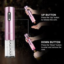 Load image into Gallery viewer, Secura Electric Wine Opener, Automatic Bottle Corkscrew Opener with Foil Cutter, Rechargeable (Champagne Gold)