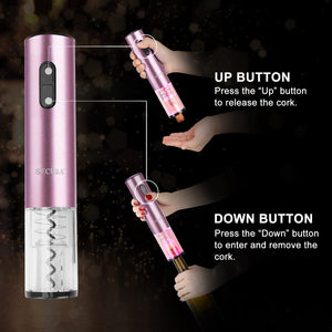 Secura Electric Wine Opener, Automatic Bottle Corkscrew Opener with Foil Cutter, Rechargeable (Champagne Gold)