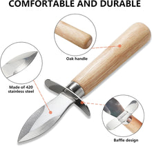 Load image into Gallery viewer, YellRin Oyster Knife Stainless Steel Oyster Shucking Knife Set of 4 for Seafood Tools