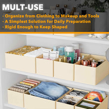 Load image into Gallery viewer, SpaceAid Drawer Organizer Clothes, 12 Pack Dresser Organizer Bins for Nursery, Closet Organization and Storage Dividers for Clothing, Baby Clothes, Underwears, Socks (Black)