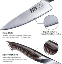 Load image into Gallery viewer, 3 Pieces Knife Set, Professional Japanese High Carbon Stainless Steel Kitchen Knife Set, Ultra Sharp Chef Knives Sets with Ergonomic Pakkawood Handle