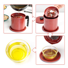 Load image into Gallery viewer, Bacon Grease Container with Fine Mesh Strainer, 1.3 L almost 6 Full Cups Iron Cooking Oil Can with Removable a Coaster Tray for Kitchen Fat Storage Black