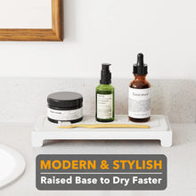Load image into Gallery viewer, SpaceAid DryingNeat Instant Dry Sink Caddy Organizers, Kitchen Sponge Soap Holder Dispenser, Countertop Fast Drying Counter Tray Rack (Bamboo, Gray)