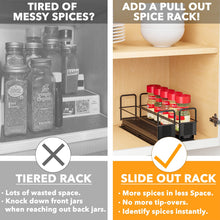 Load image into Gallery viewer, SpaceAid Pull Out Spice Rack Organizer for Cabinet, Heavy Duty Slide Out Seasoning Kitchen Organizer, Cabinet Organizer, with Labels, 5.2&quot; W x10.75 D x10 H, 2 Drawers 2-Tier