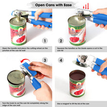 Load image into Gallery viewer, Beneno Can Opener Manual with Magnet, Hand Held Heavy Duty Can Opener with Durable Sharp Blade Smooth Edge, Big Effort-Saving Knob, Soft Grip Rubber Handle, Multifunctional Bottle Opener, Green