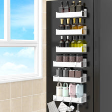 Load image into Gallery viewer, 4 Pack Magnetic Spice Rack Organizer for Refrigerator and Oven, Black Fridge Organizers and Storage for Kitchen