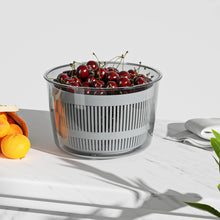 Load image into Gallery viewer, Salad Spinner Lettuce Spinner, Wash, Spin &amp; Dry Salad Greens, Vegetable Washer Salad Dryer With Rotary Handle for Fruits &amp; Vegetables, High Efficiency Vegetable Spinner Kitchen Gadget 3Qt White