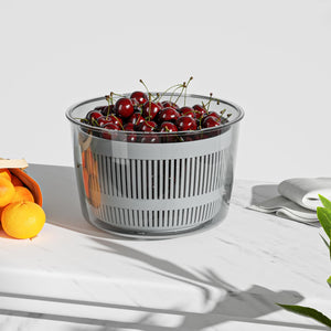 Salad Spinner Lettuce Spinner, Wash, Spin & Dry Salad Greens, Vegetable Washer Salad Dryer With Rotary Handle for Fruits & Vegetables, High Efficiency Vegetable Spinner Kitchen Gadget 3Qt White