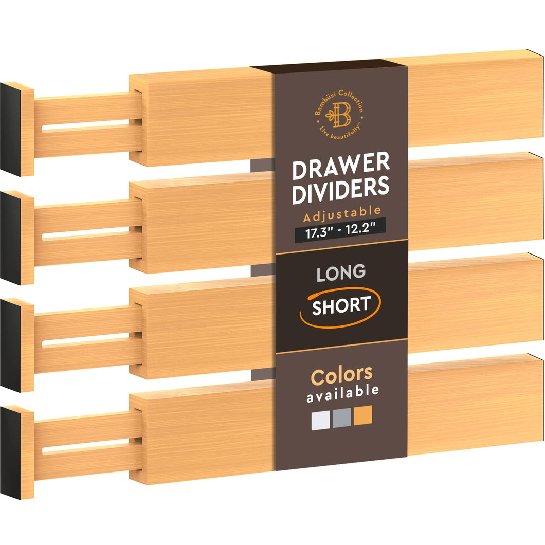 4 Pack Drawer Dividers Bamboo 2.6