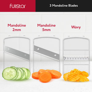 Mandoline Slicer for Kitchen, Fruit Cutter, Cheese Grater, Cucumber Slicer, Veggie Spiralizer, Food Cutter & Kitchen Gadgets with Safety Glove (6 in 1, White)